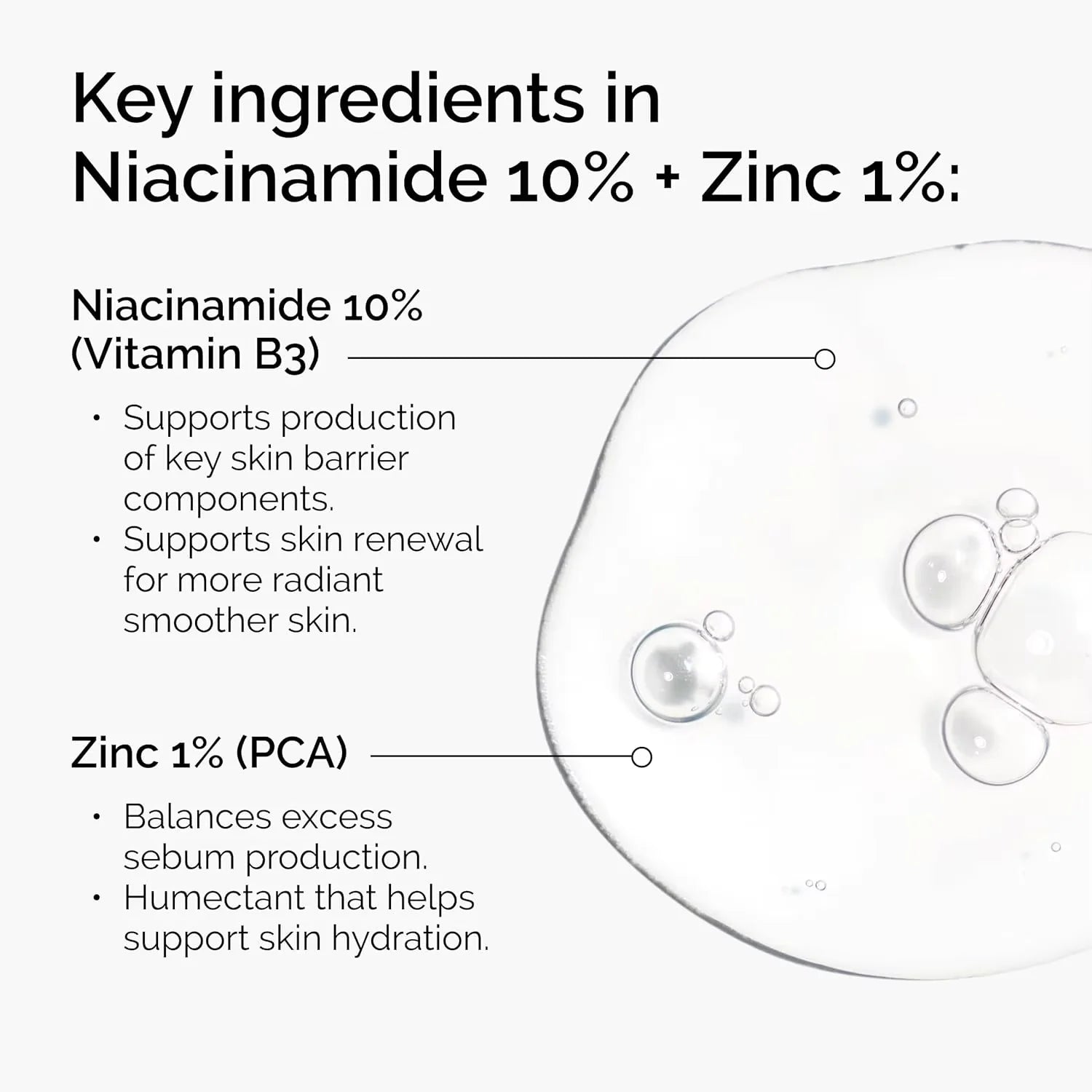 Sérum Niacinamida 10% + Zinco - textura